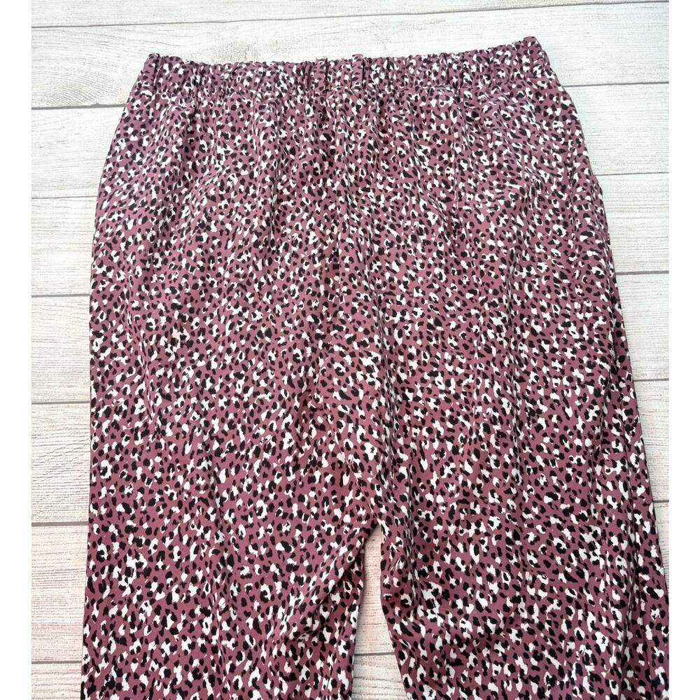 Torrid Pull-On Taper Stretch Crepe High-Rise Tie-Front Pant Leopard Purple 2/2X - Picture 9 of 9